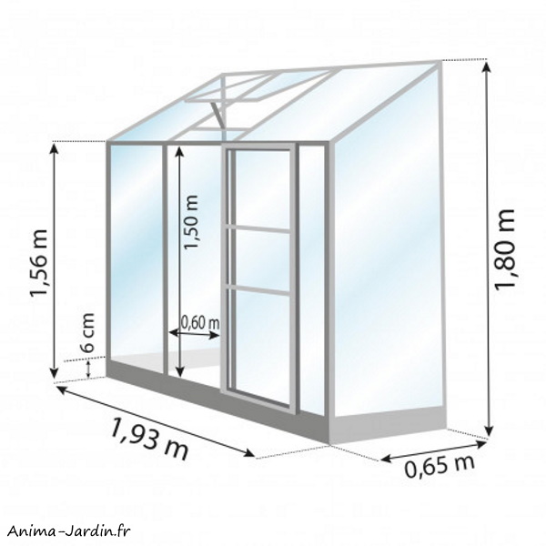 Serre de jardin Mélissa-1.30 m²-0.65 m x 1.93 m-aluminium-verre trempé-achat-pas