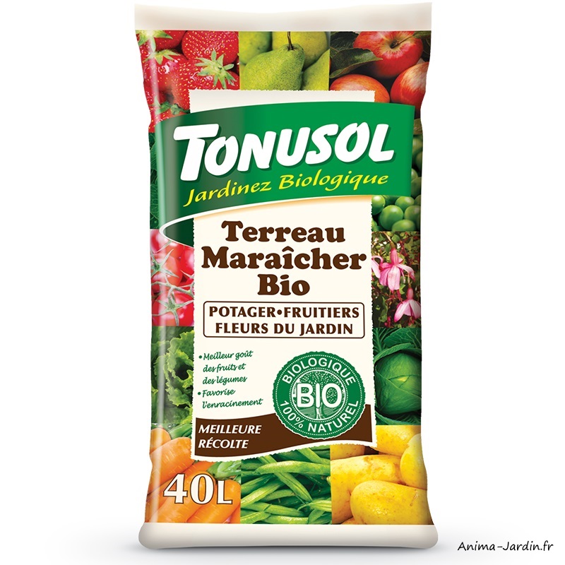 Terreau Maraîcher Bio-sac de 40 L-potager-fruitier-fleurs du jardin-jardinage-achat-Anima-Jardin.fr