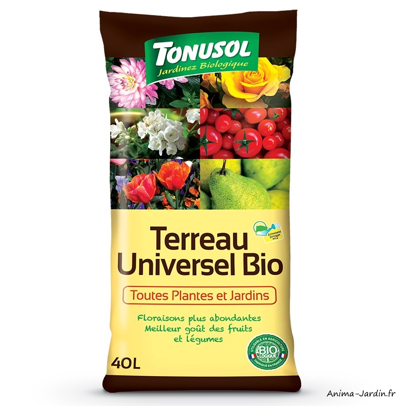 Terreau Biologique Sans Tourbe - Cultivez des Plantes Saines - 40L